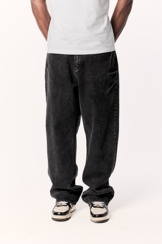 THUNDERBOLT BLACK BAGGY DENIM