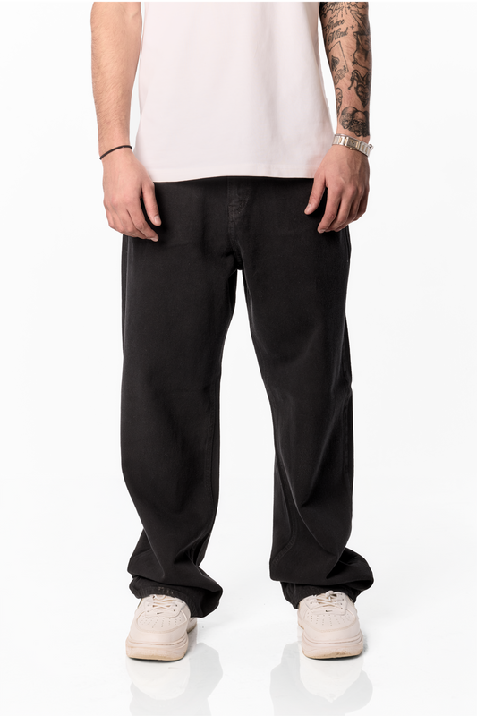 CHARCOAL BLACK BAGGY DENIM