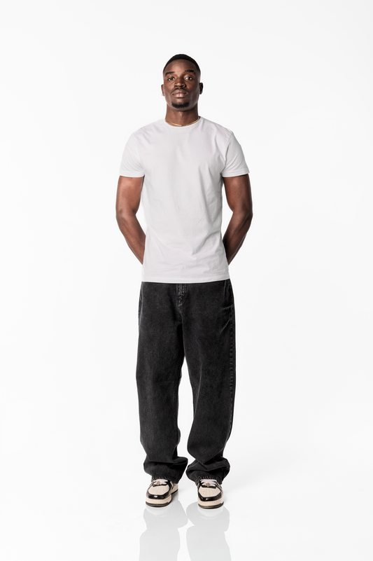 THUNDERBOLT GREY BAGGY DENIM