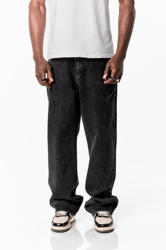 THUNDERBOLT GREY BAGGY DENIM