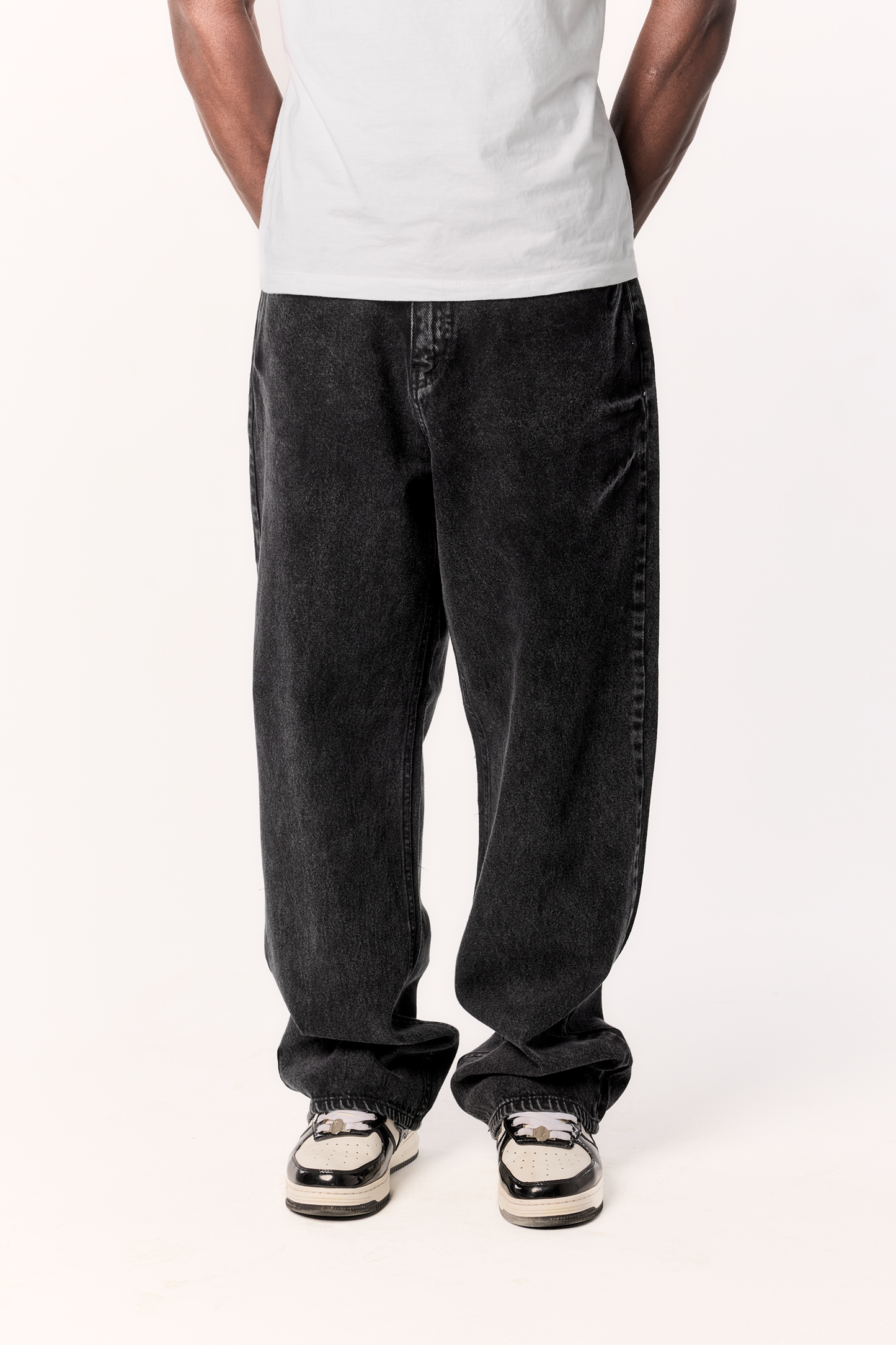 THUNDERBOLT BLACK BAGGY DENIM
