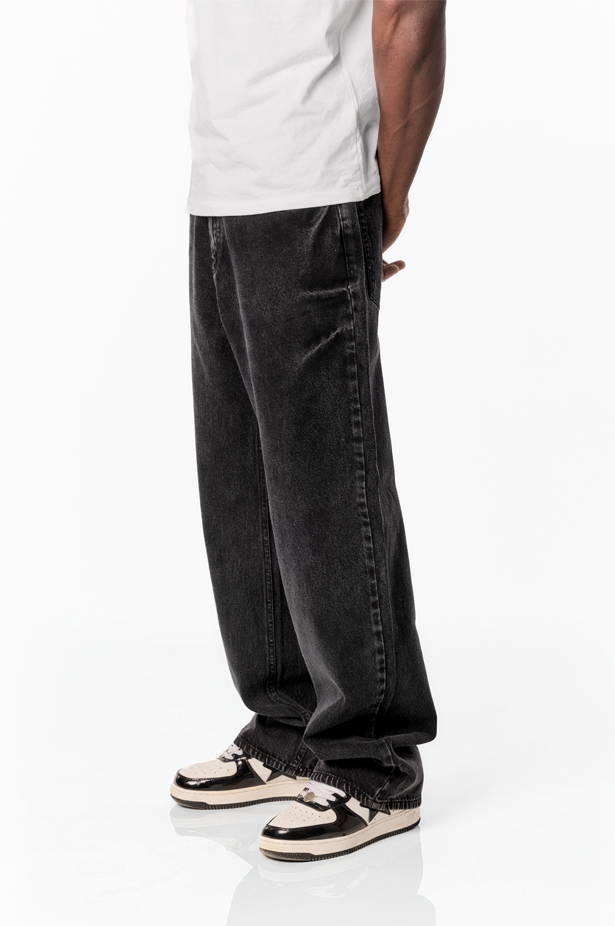 THUNDERBOLT GREY BAGGY DENIM
