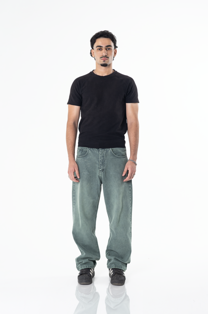 LIME WASH BAGGY DENIM