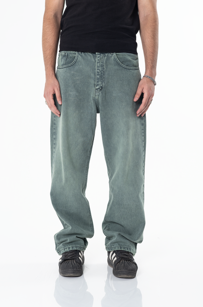 LIME WASH BAGGY DENIM