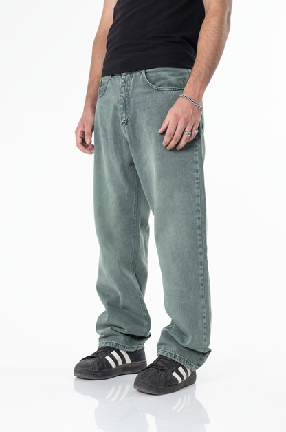 LIME WASH BAGGY DENIM