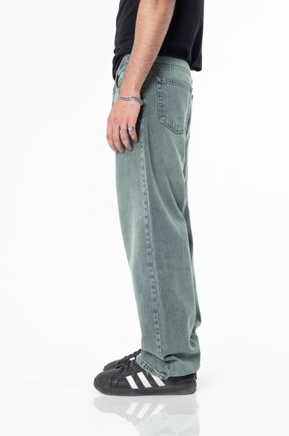 LIME WASH BAGGY DENIM