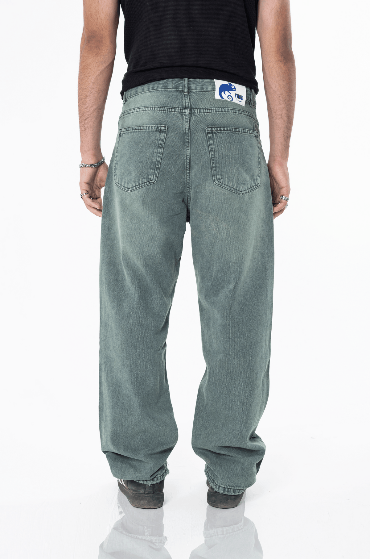 LIME WASH BAGGY DENIM