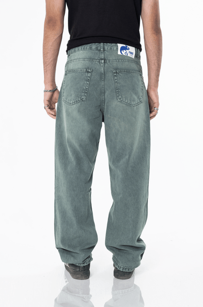 LIME WASH BAGGY DENIM