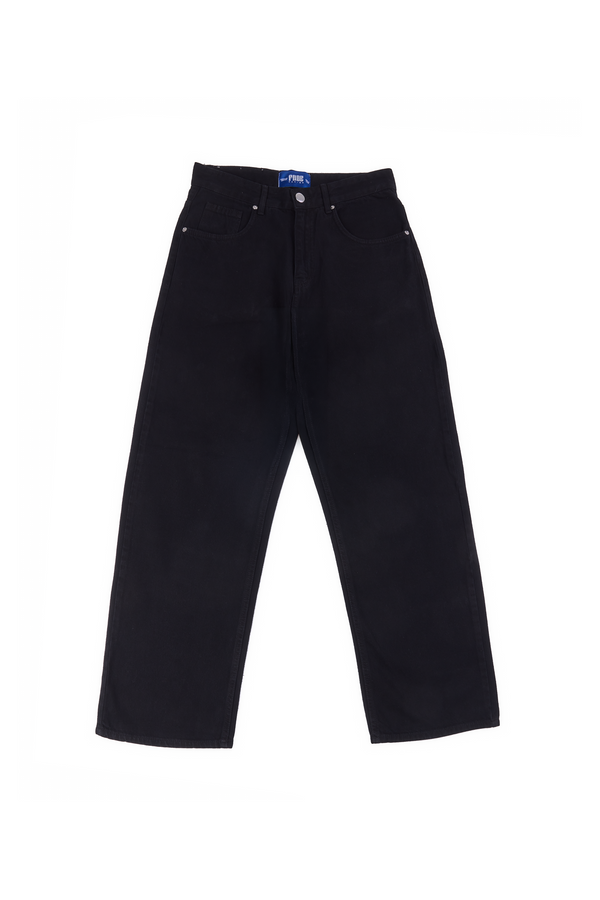 CHARCOAL BLACK BAGGY DENIM