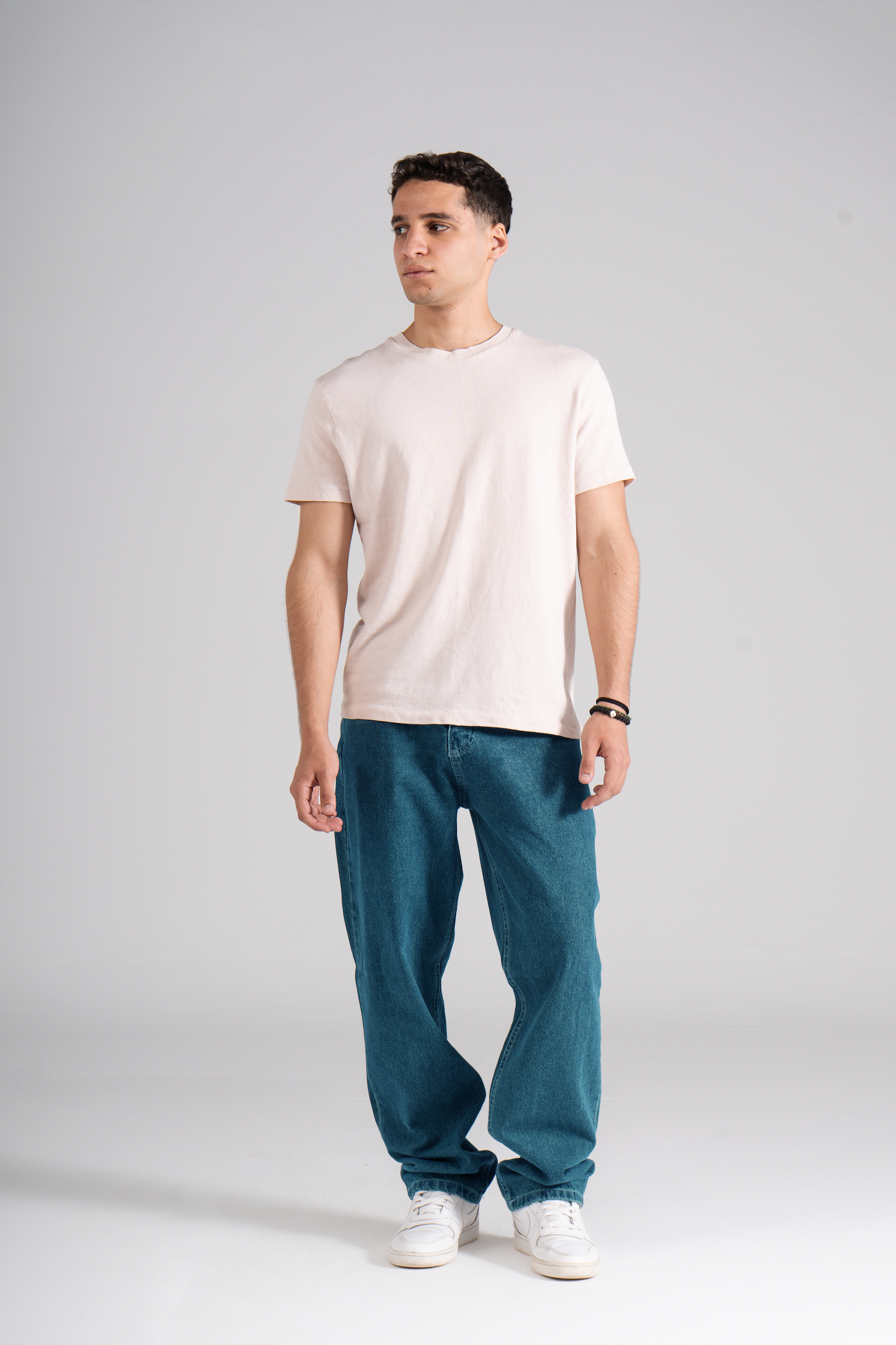 Teal Fade Baggy Fit Jeans