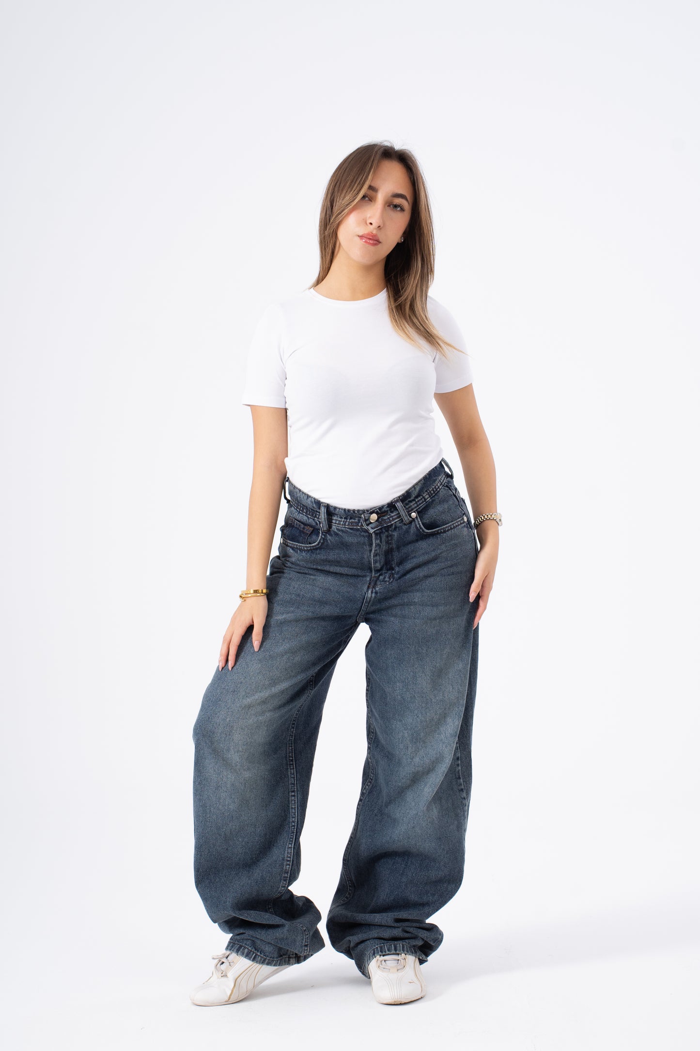 Frosted Blue Baggy Denim