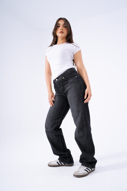 Dark Bloom Straight Denim