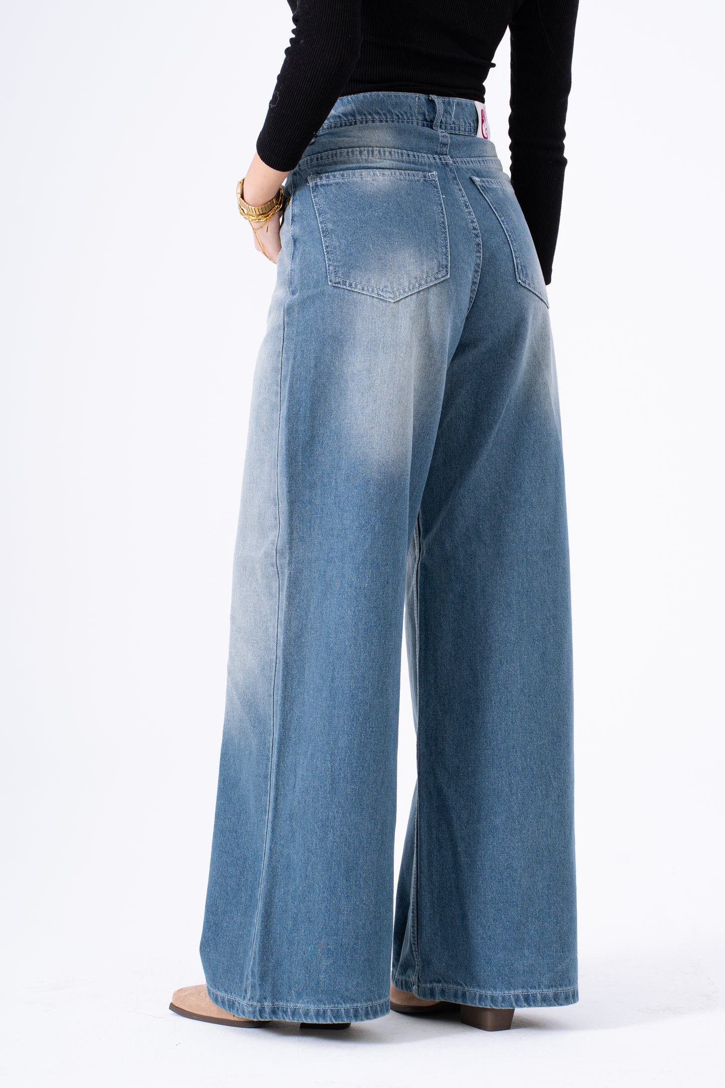Cloudy Blue Wide Leg Denim