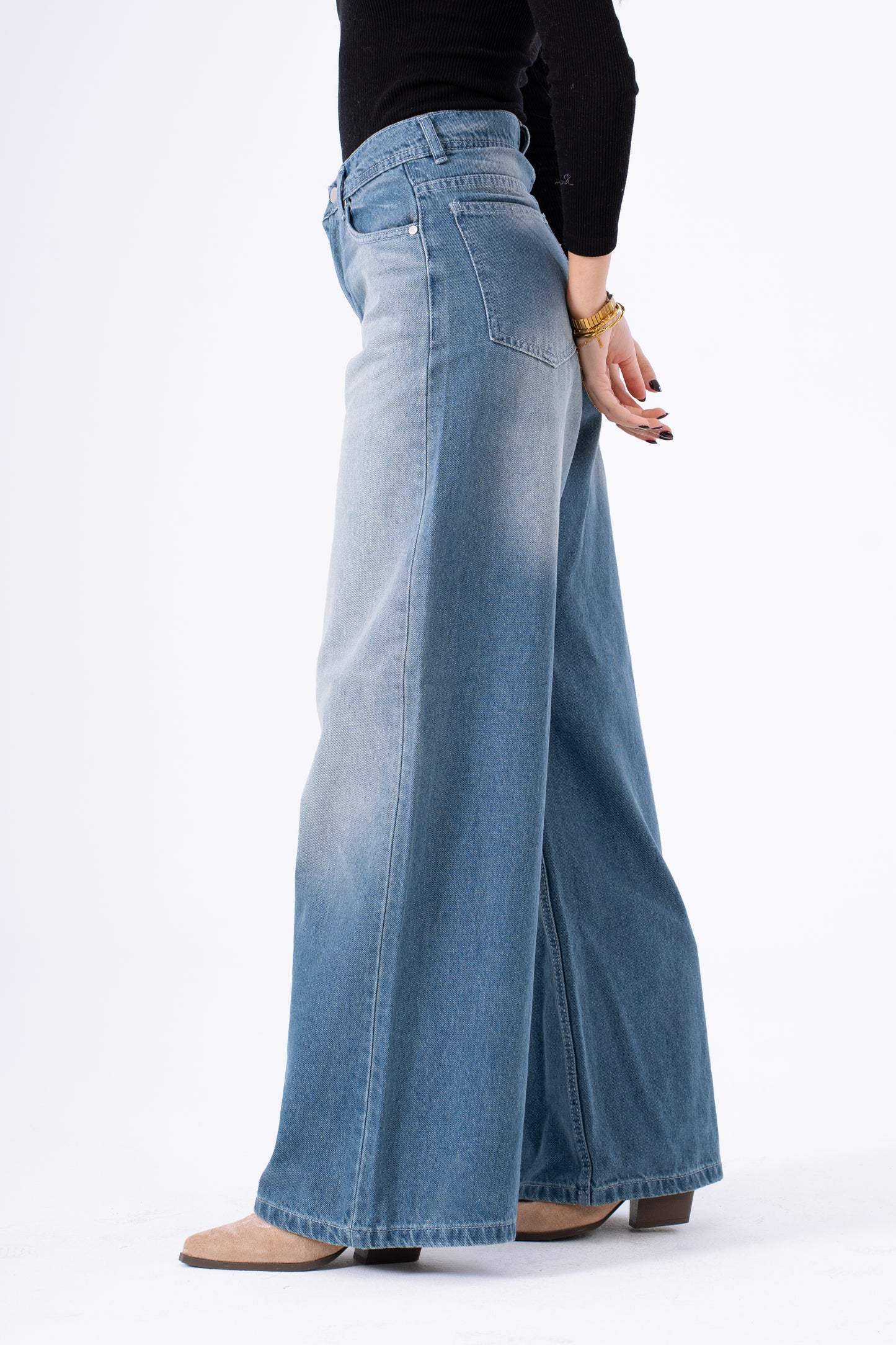 Cloudy Blue Wide Leg Denim
