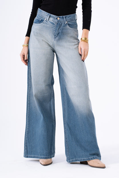 Cloudy Blue Wide Leg Denim