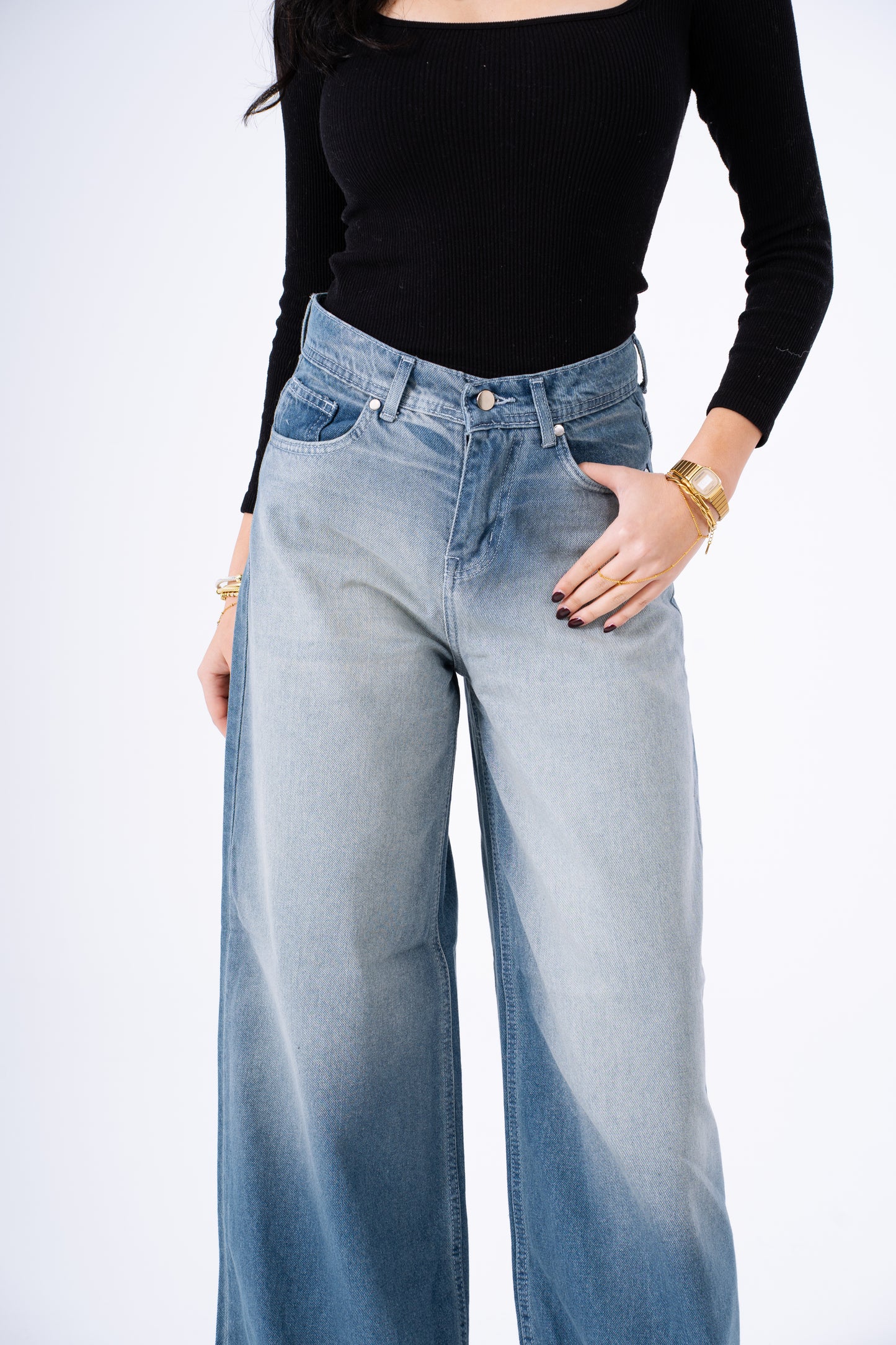 Cloudy Blue Wide Leg Denim