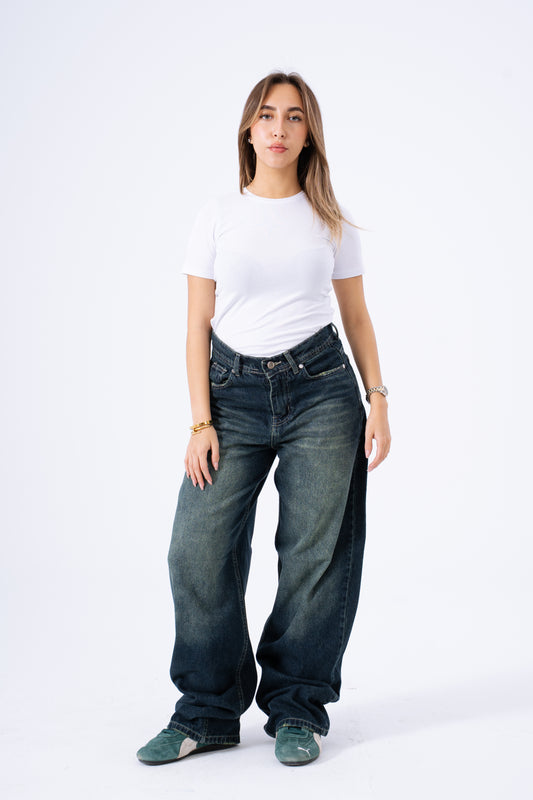 Earthy Matcha Baggy Denim