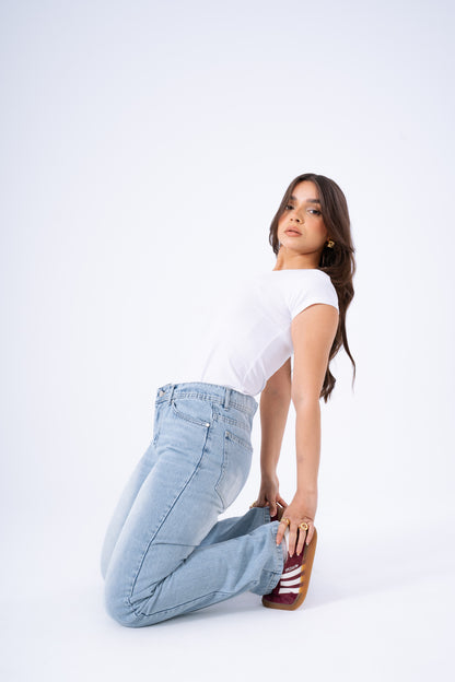 Sky Romance Straight Denim