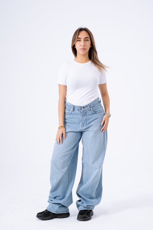 Icy Blue Baggy Denim