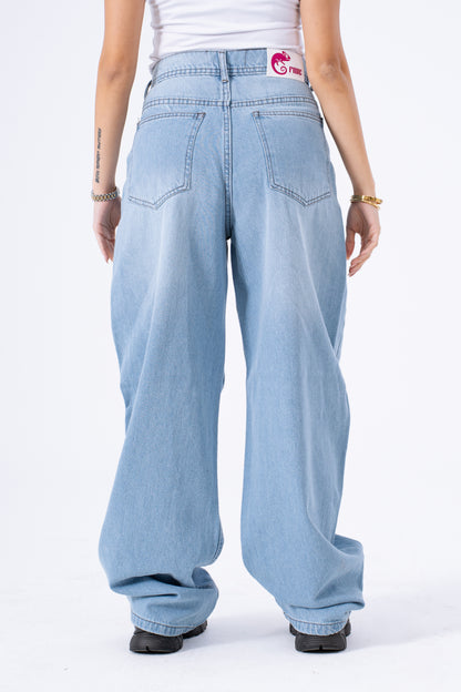 Icy Blue Baggy Denim