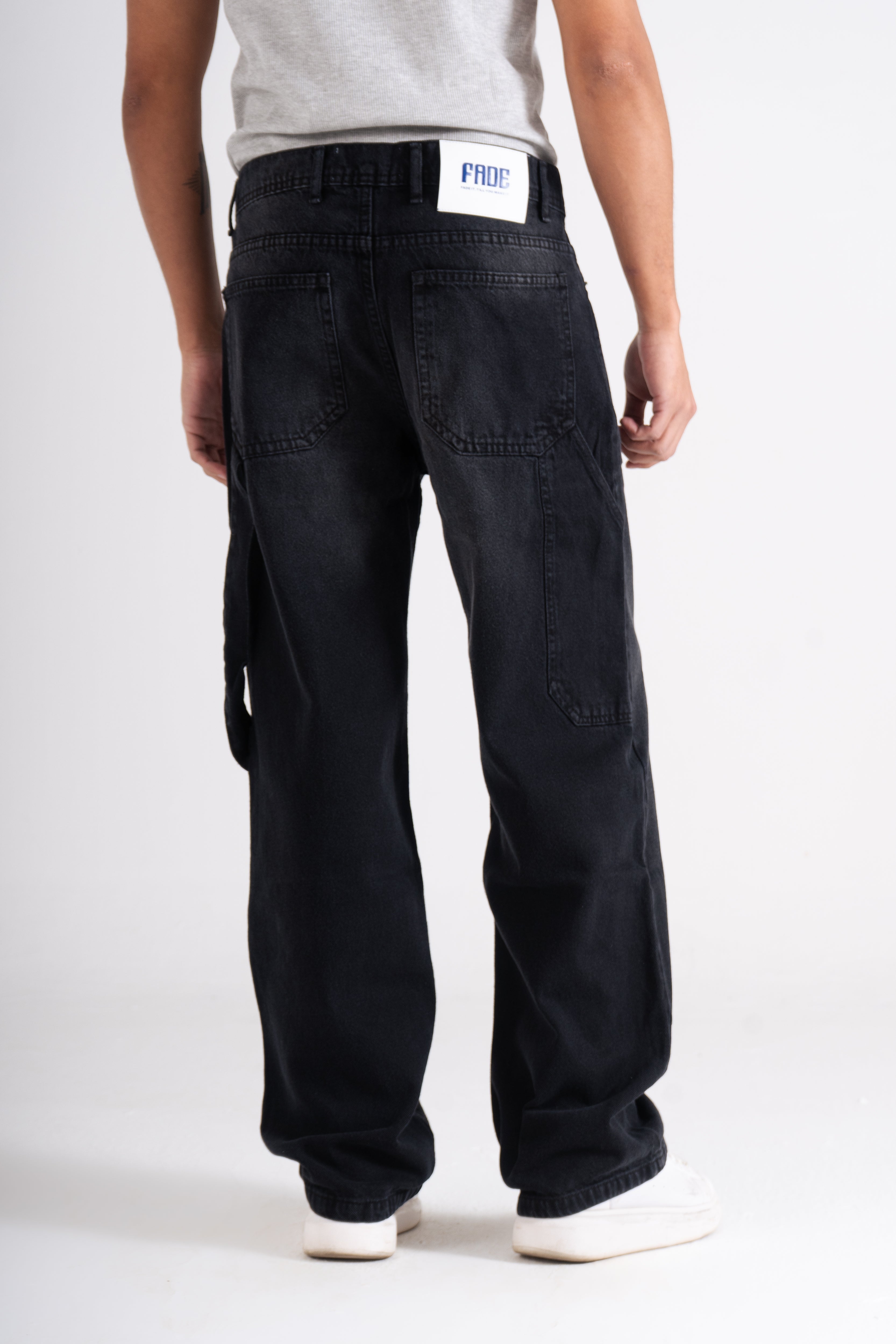 Black Carpenter Wide Leg Fit Jeans