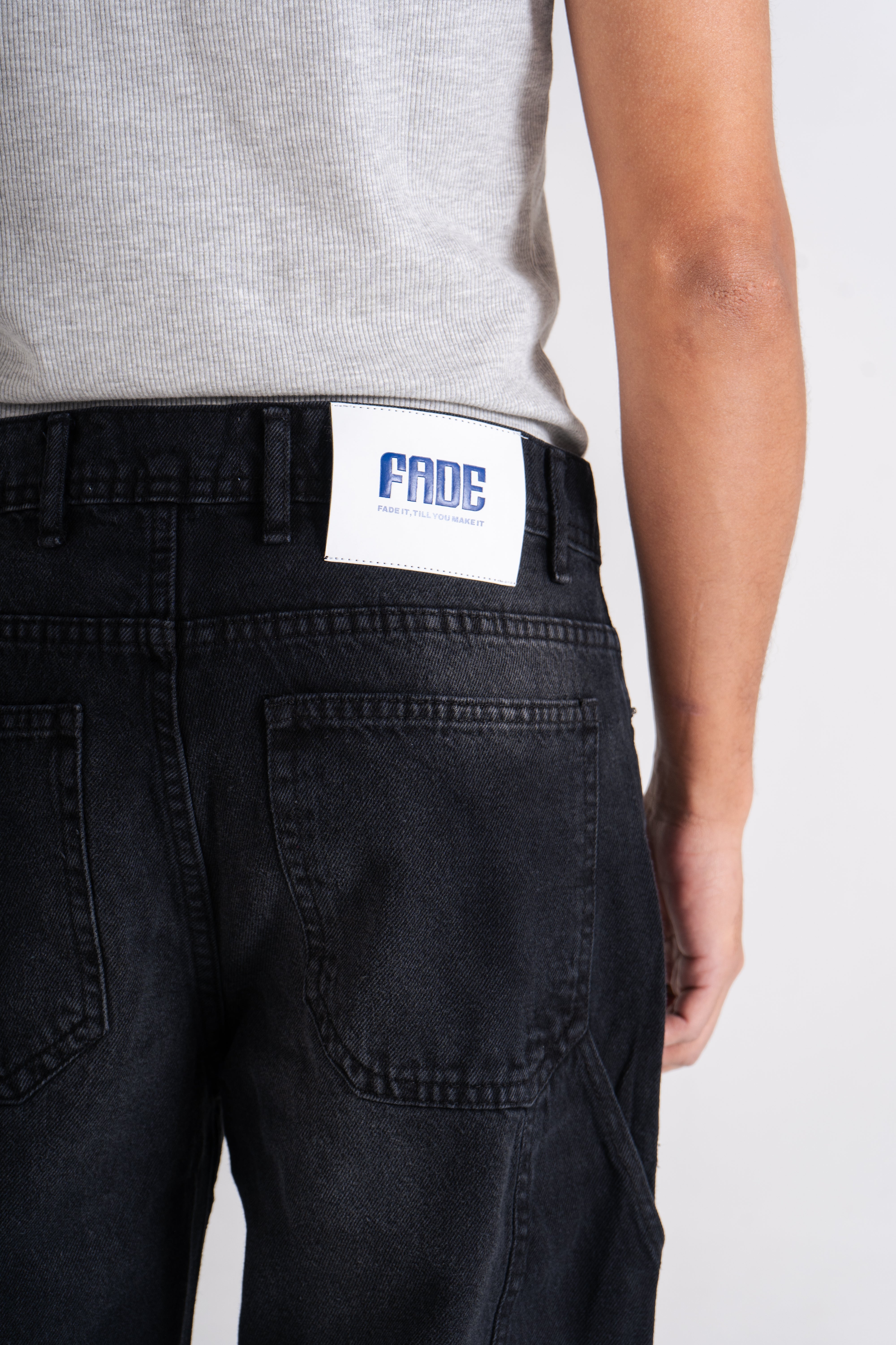 Black Carpenter Wide Leg Fit Jeans