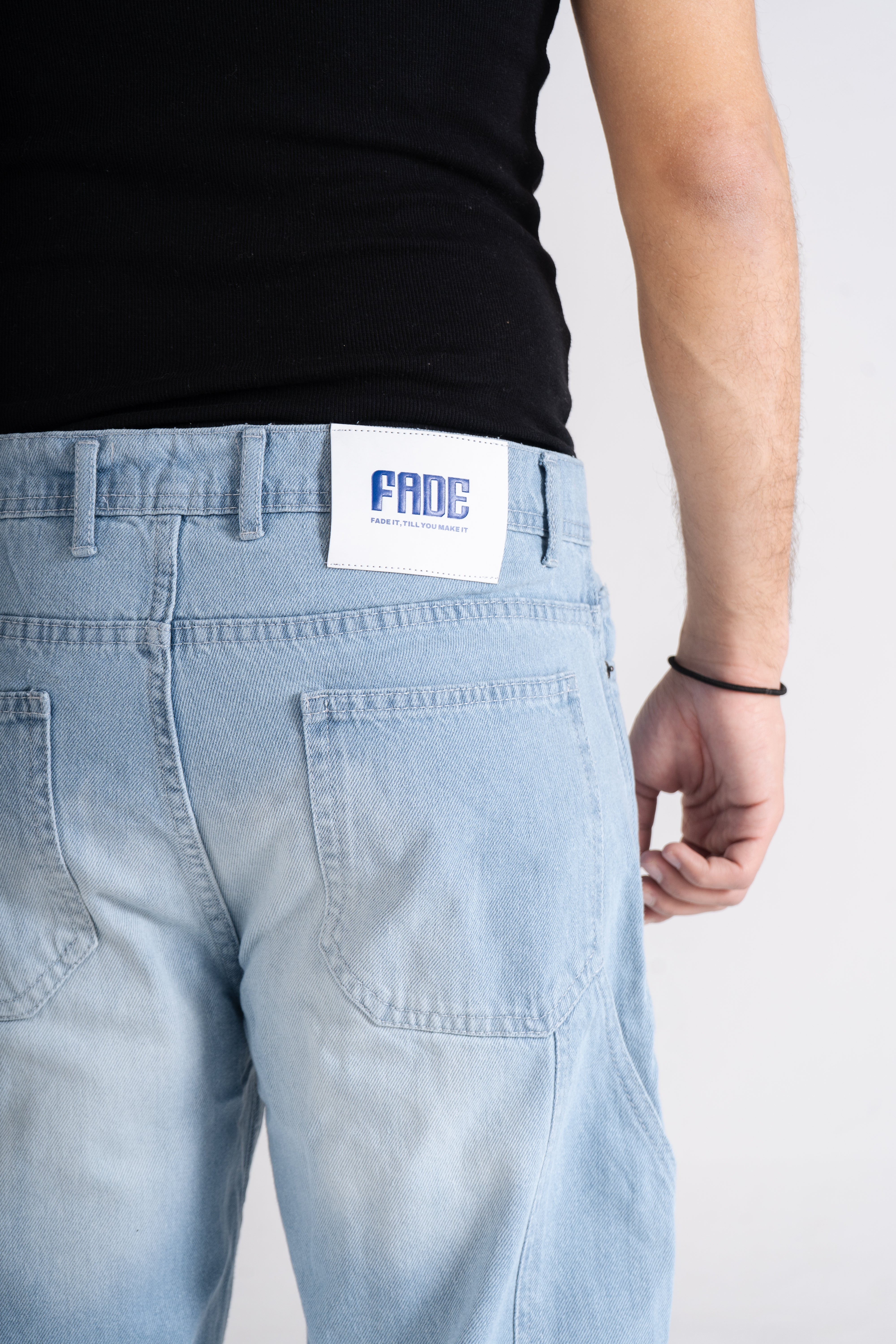 Sky Blue Carpenter wide Leg Fit Jeans