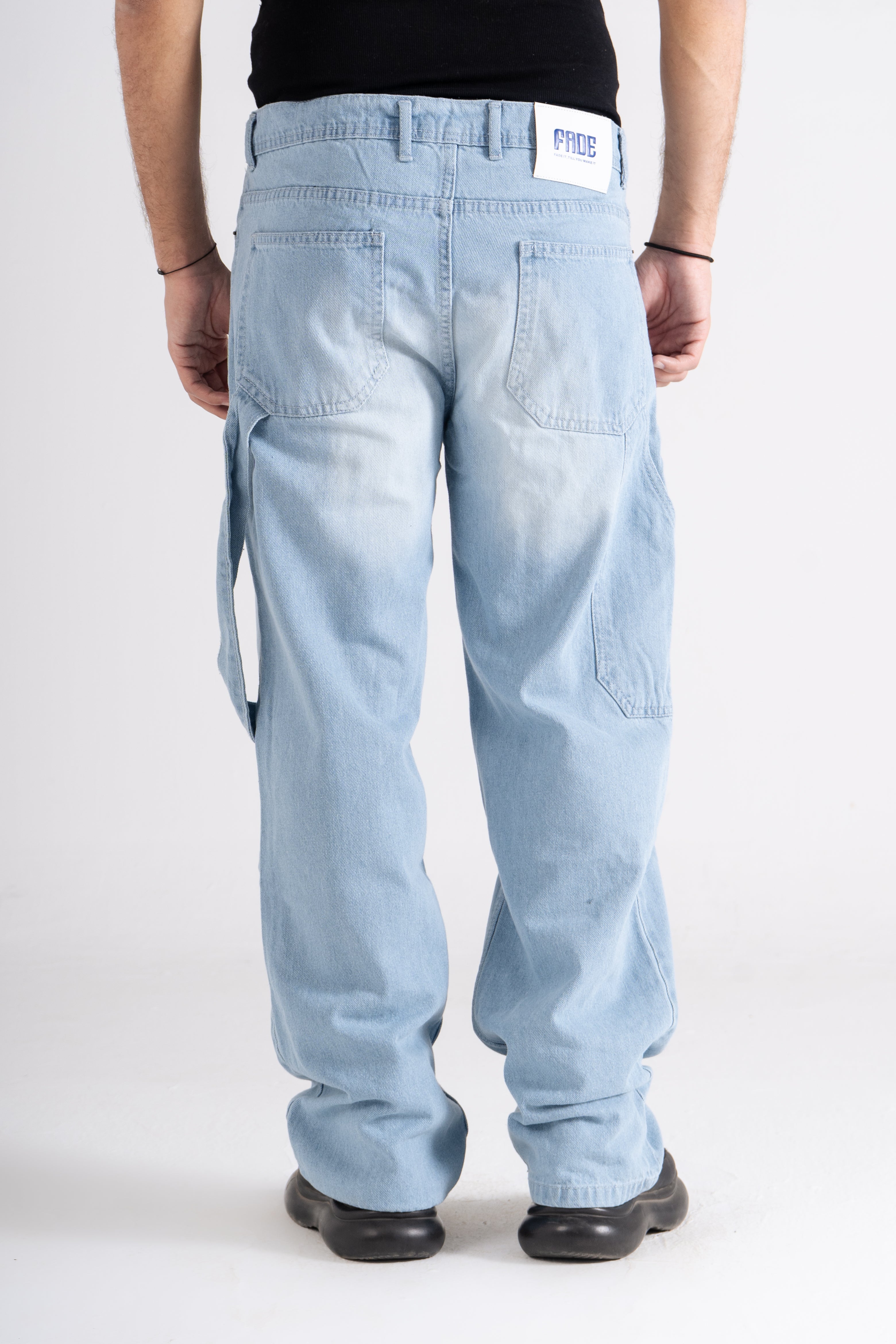Sky Blue Carpenter wide Leg Fit Jeans