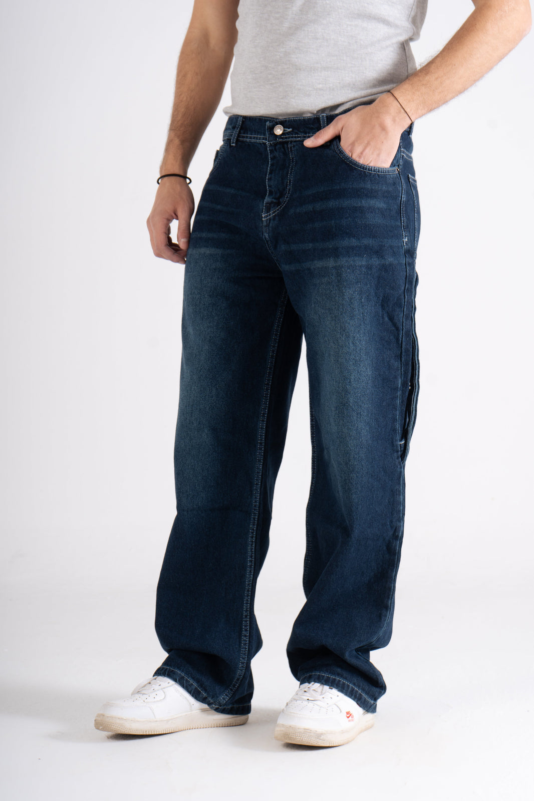 Dark Blue Carpenter wide Leg Fit Jeans