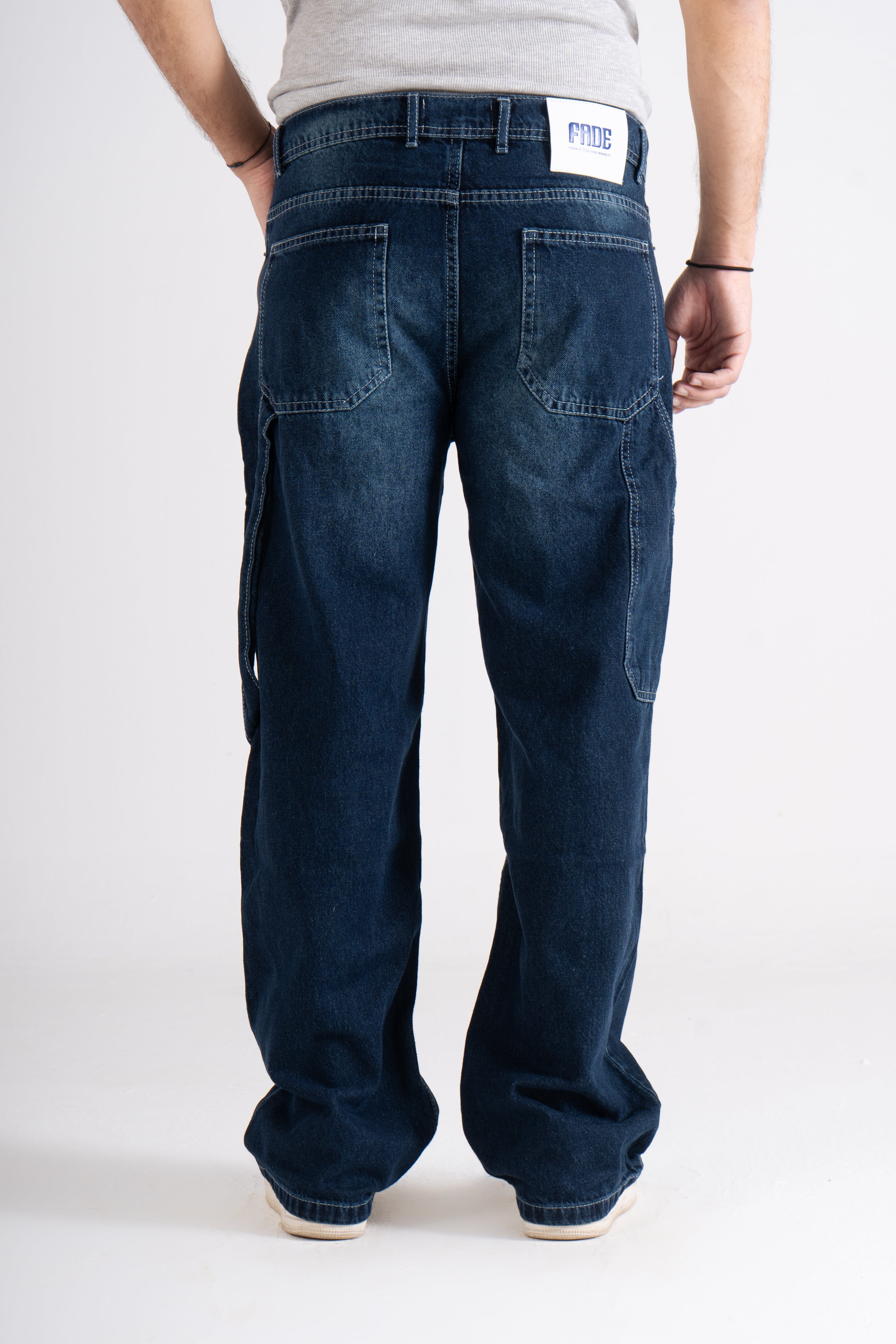 Dark Blue Carpenter wide Leg Fit Jeans
