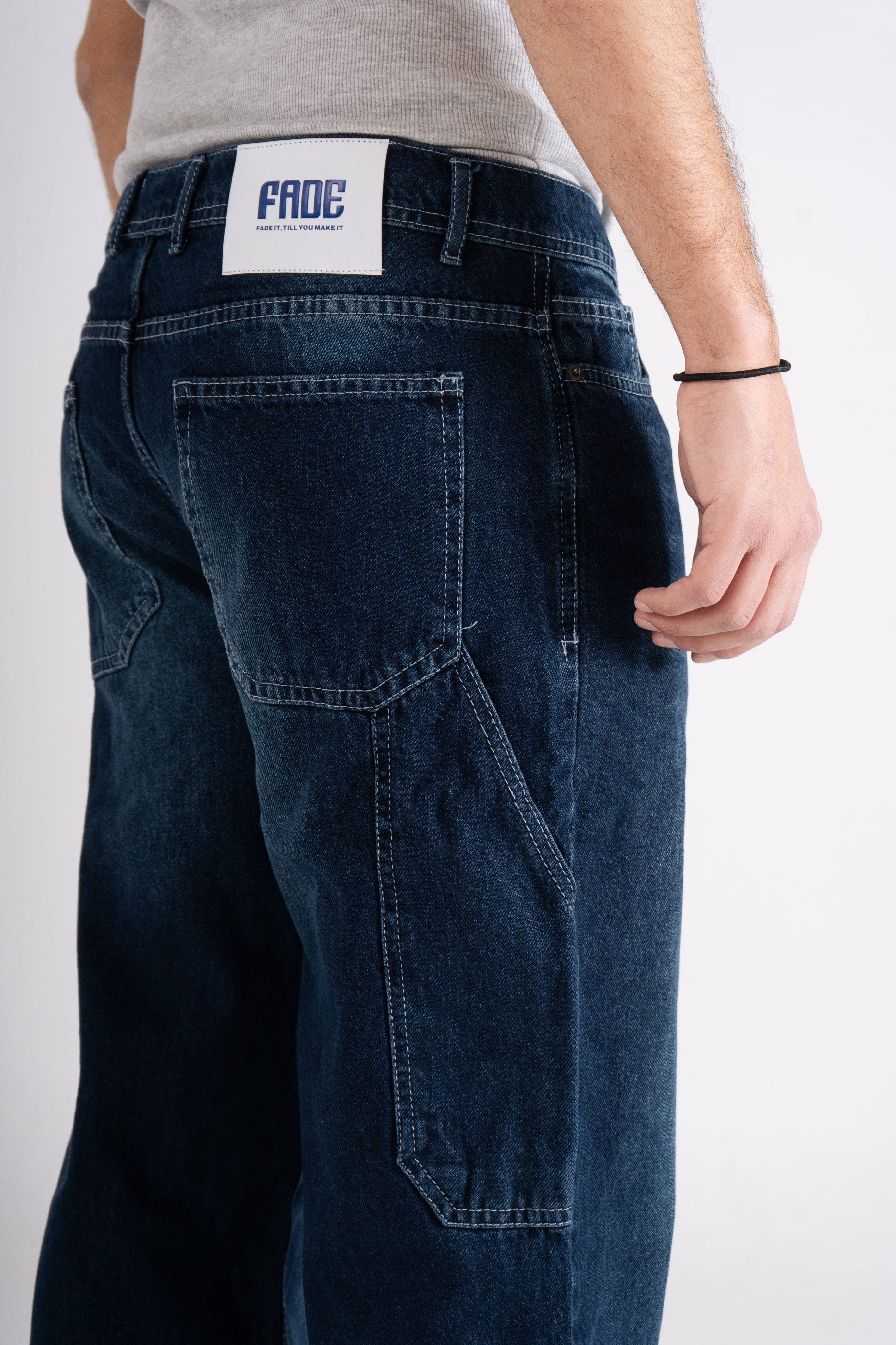 Dark Blue Carpenter wide Leg Fit Jeans