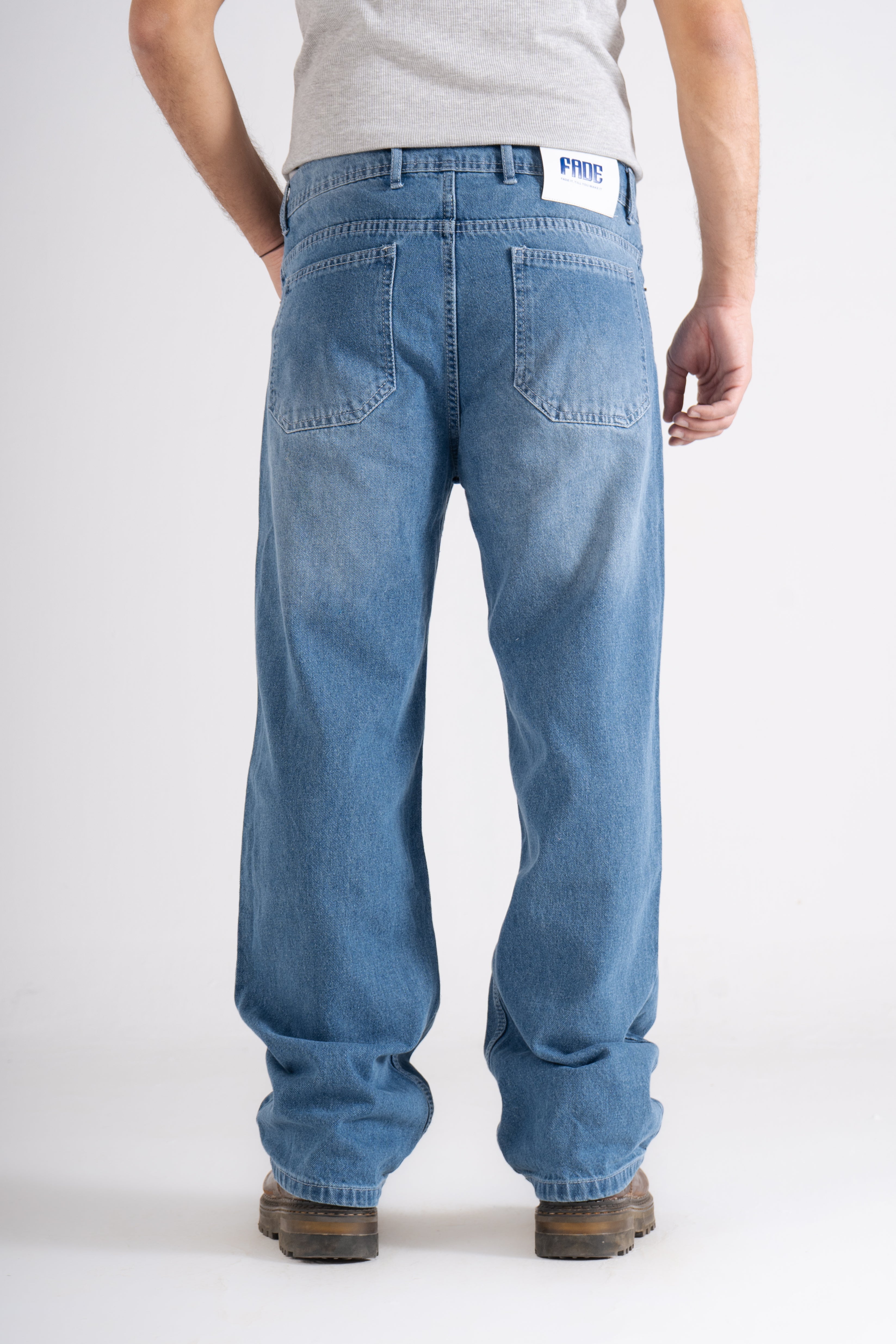 Light Blue washed Wide Leg Jeans