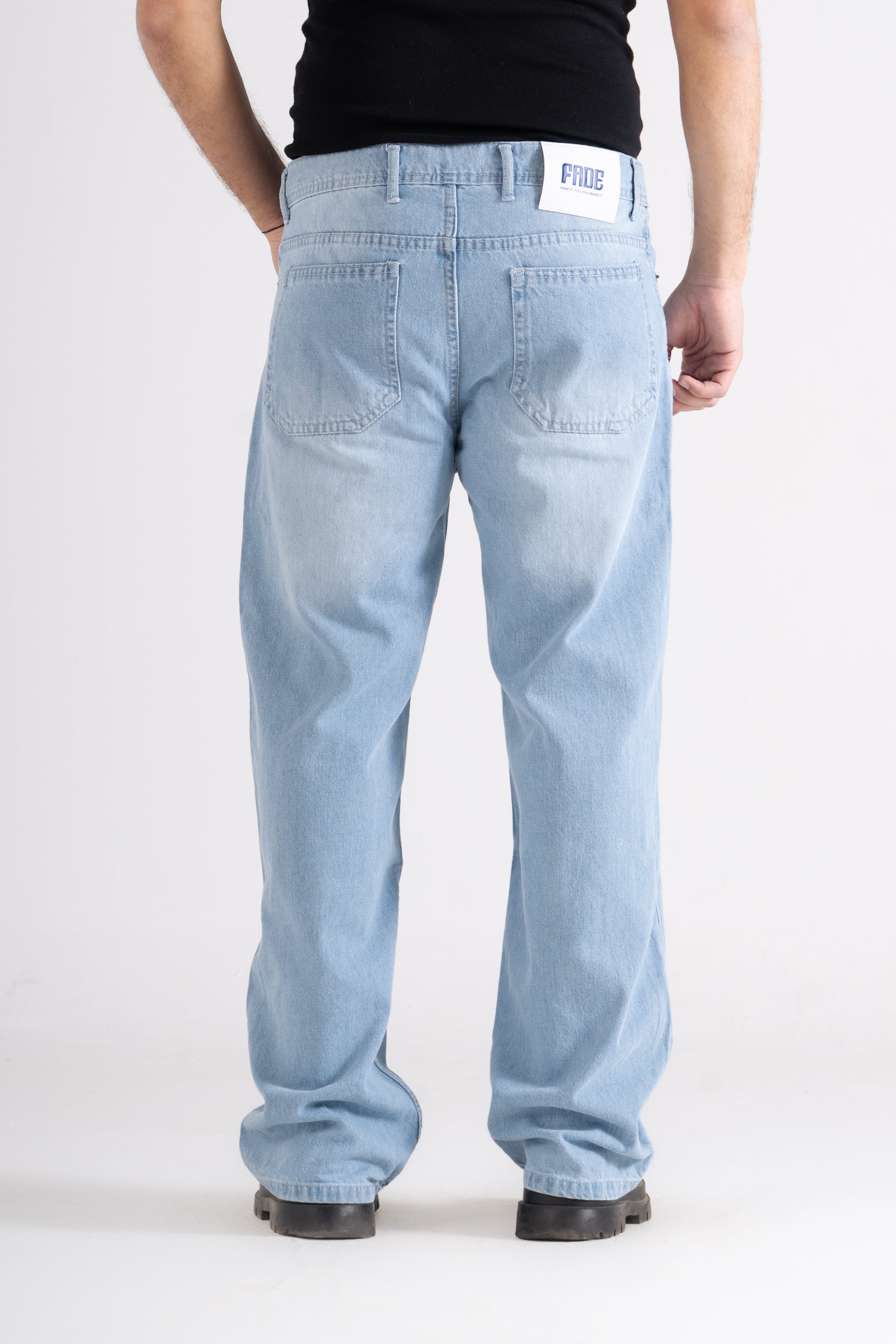 Sky Blue washed Wide Leg Jeans
