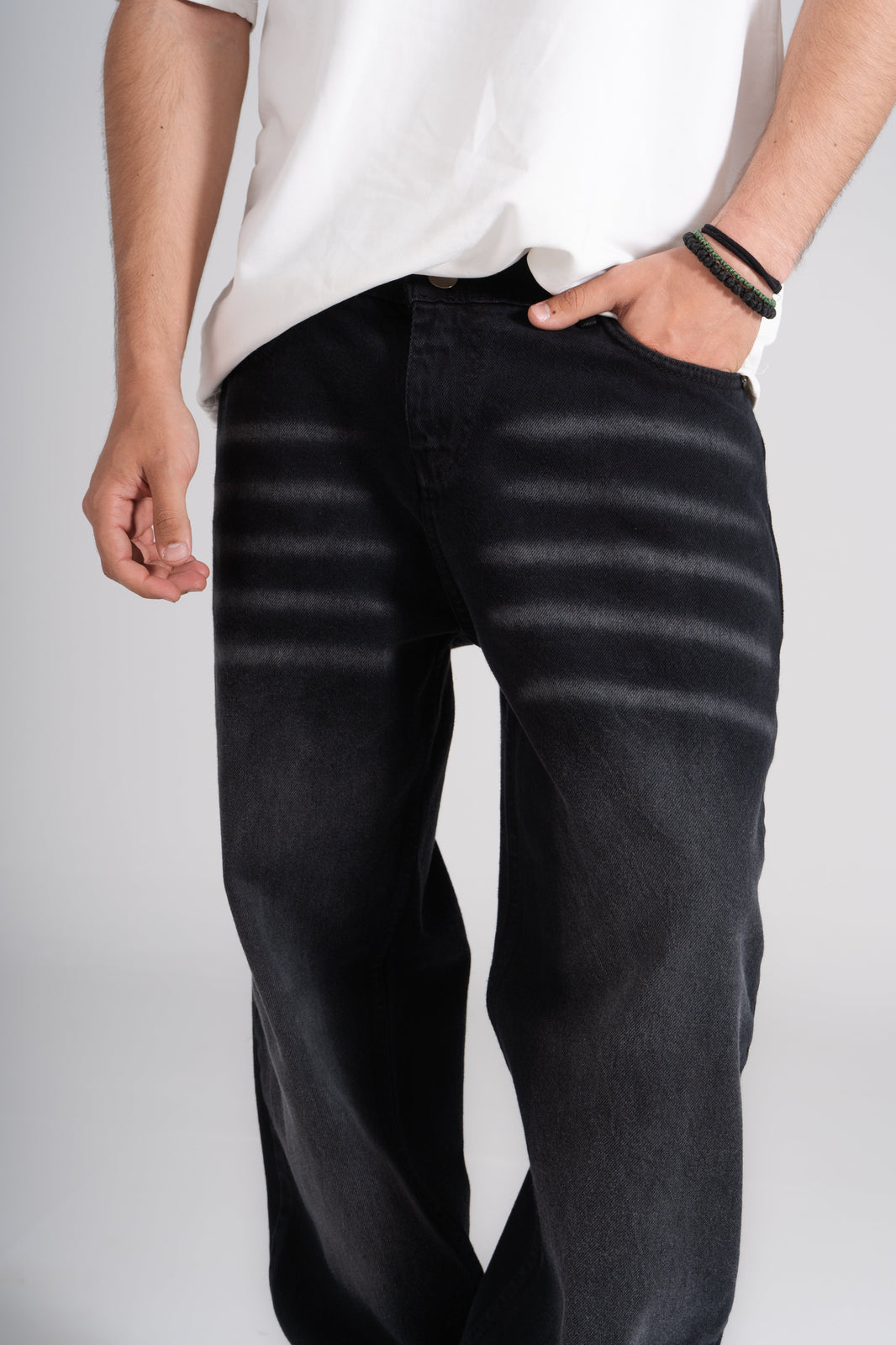 Ghosted Black Baggy Fit Jeans