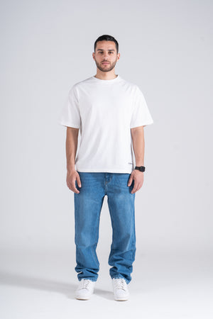 Light Blue Baggy Fit Jeans - Ribbed Cuff