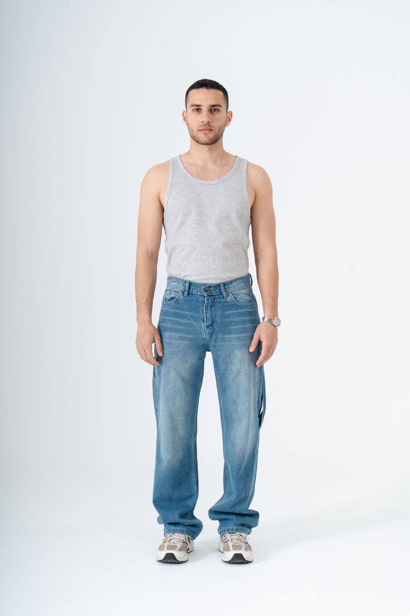 Blue Carpenter Wide Leg Fit Jeans