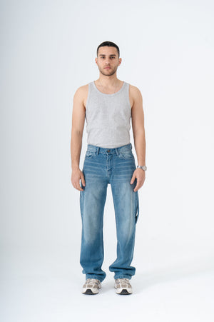 Blue Carpenter Wide Leg Fit Jeans