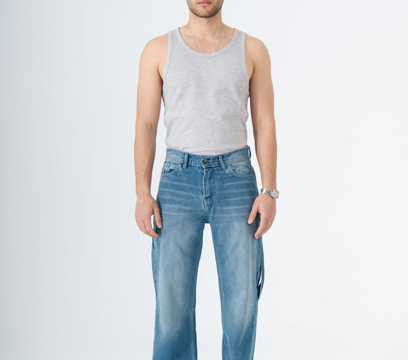 Blue Carpenter Wide Leg Fit Jeans