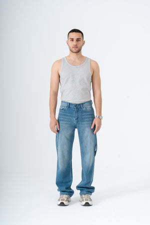 Blue Carpenter Wide Leg Fit Jeans