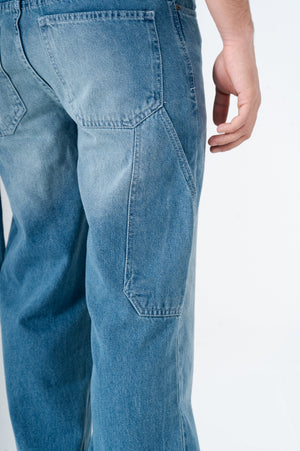 Blue Carpenter Wide Leg Fit Jeans