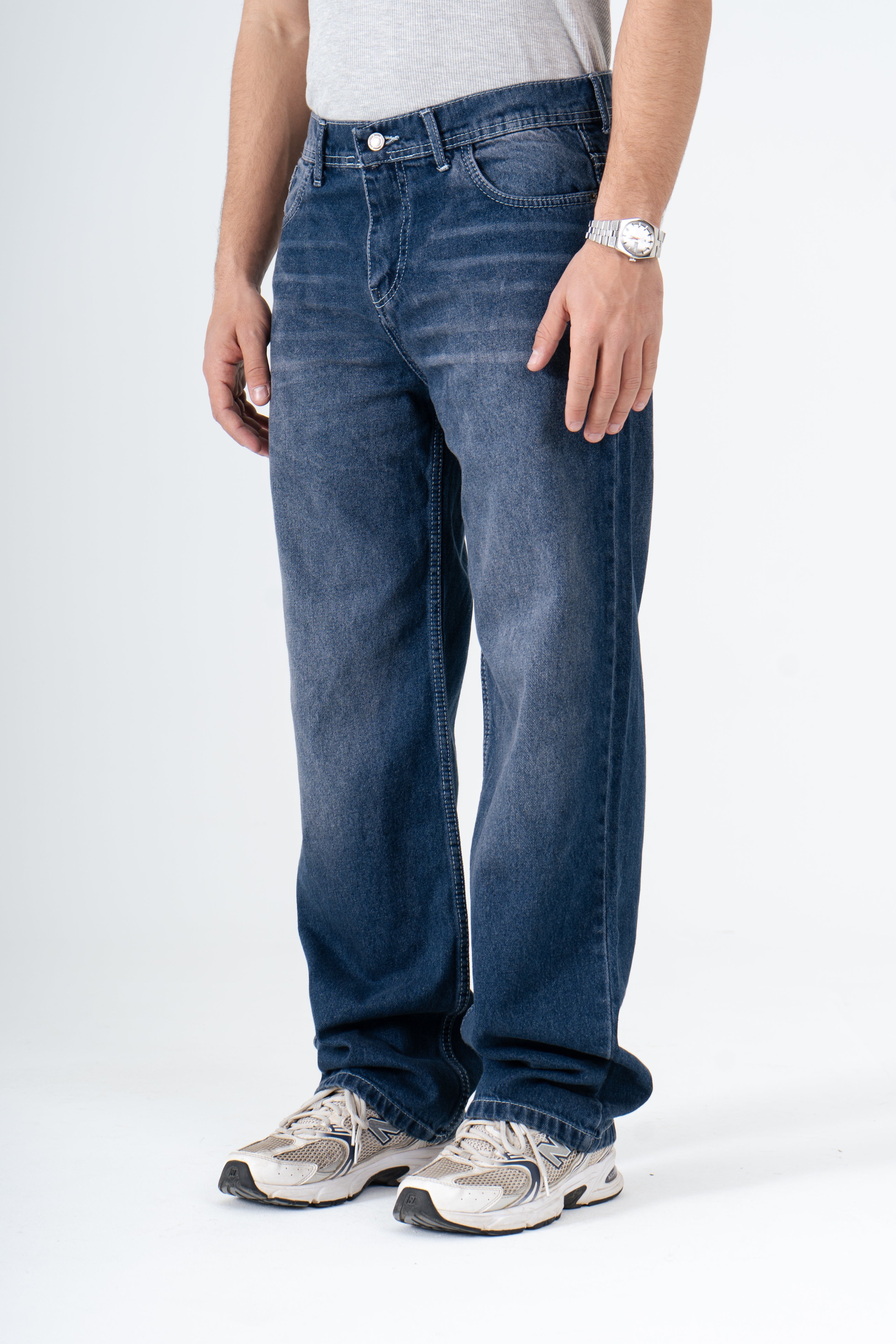 Blue washed Wide Leg Jeans