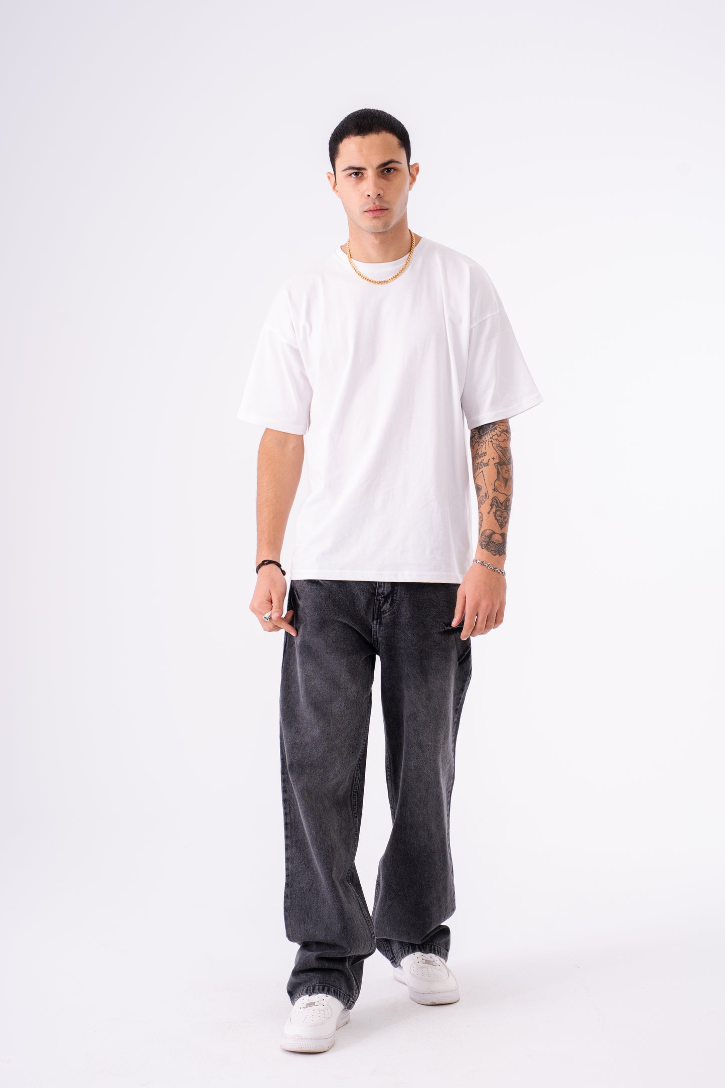 THUNDERBOLT BLACK BAGGY DENIM