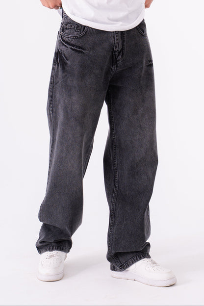 THUNDERBOLT BLACK BAGGY DENIM