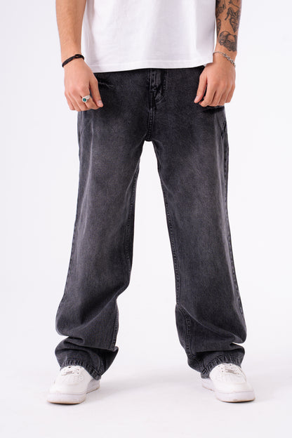 THUNDERBOLT BLACK BAGGY DENIM