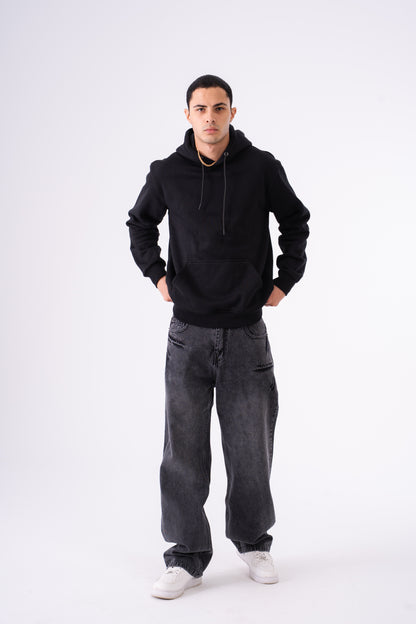 THUNDERBOLT BLACK BAGGY DENIM