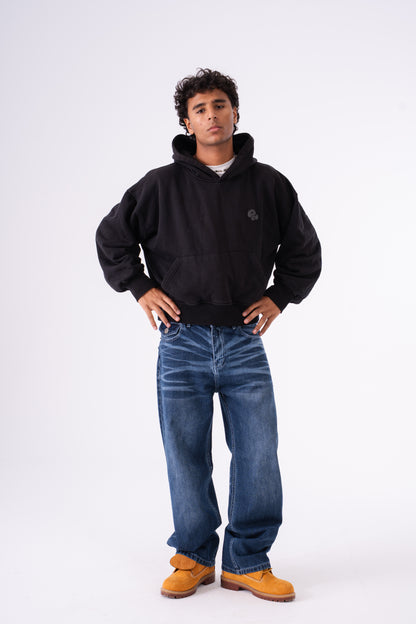 WHITE POCKET DARK BLUE BAGGY