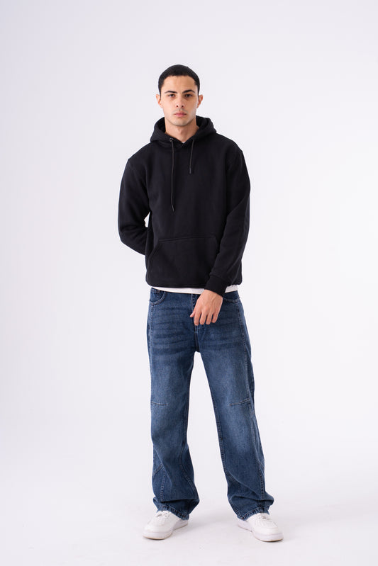 STITCHED BLUE BAGGY DENIM