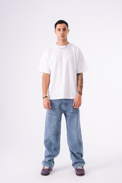 STONEWASHED BLUE BAGGY DENIM