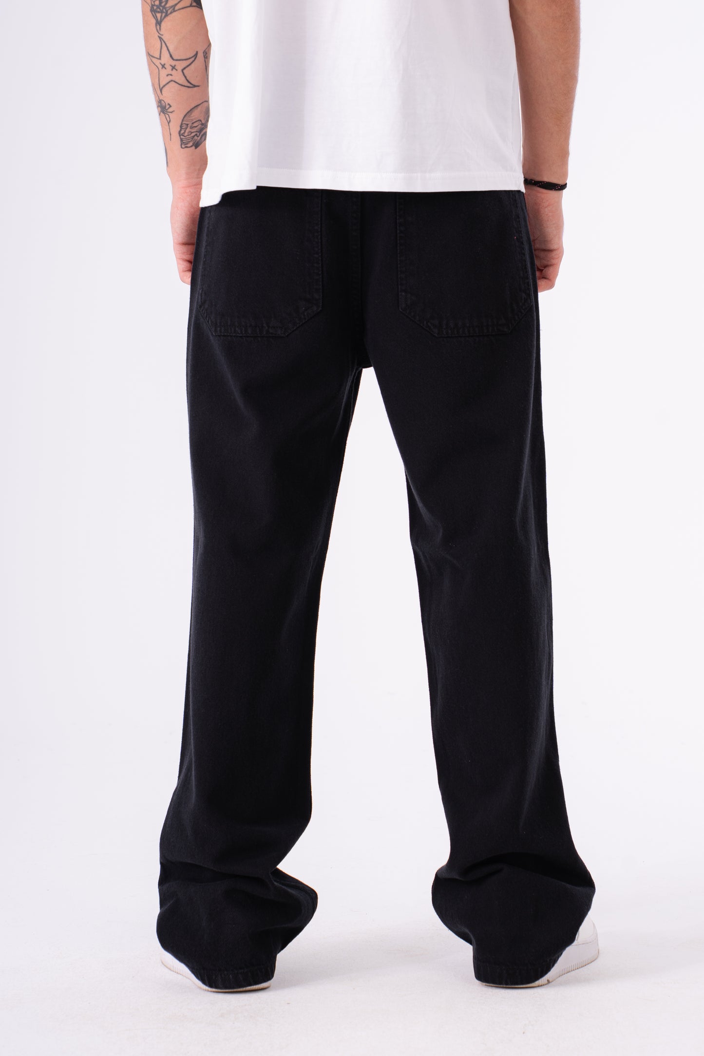 CHARCOAL BLACK BAGGY DENIM