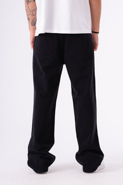 CHARCOAL BLACK BAGGY DENIM